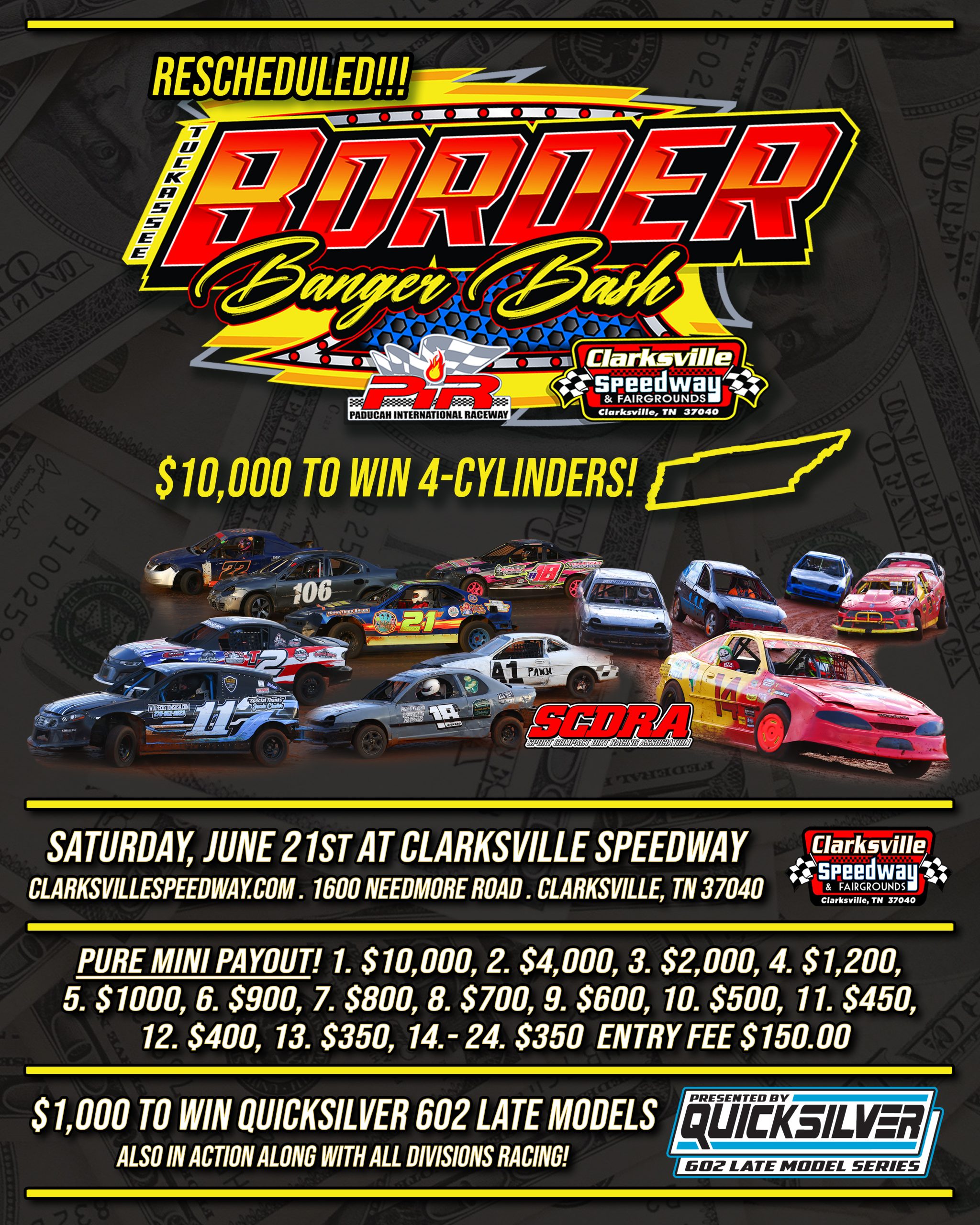 Dirt Track Quicksilver 602 Late Model$1000 To Win-- $10,000 TO WIN PURE MINI